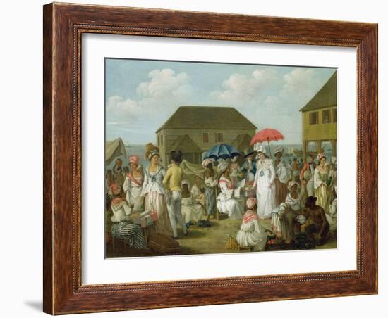 Linen Market, Dominica, c.1780-Agostino Brunias-Framed Giclee Print