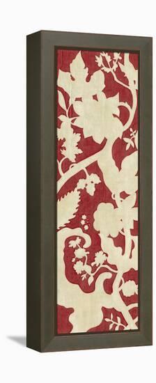 Linen Silhouette on Red II-Chariklia Zarris-Framed Stretched Canvas