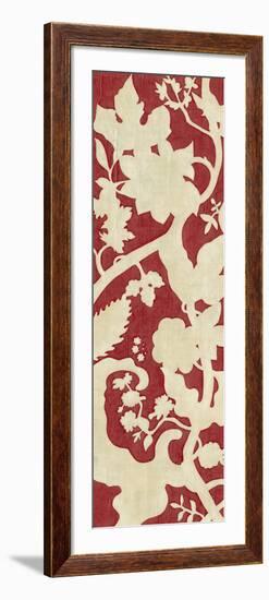 Linen Silhouette on Red II-Chariklia Zarris-Framed Art Print