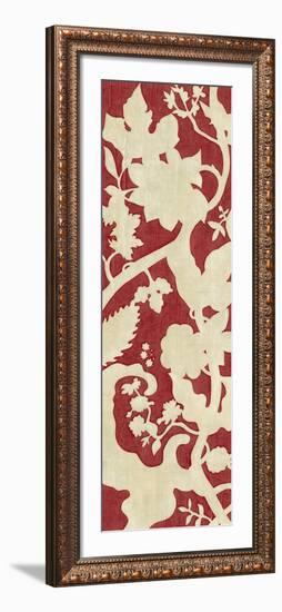 Linen Silhouette on Red II-Chariklia Zarris-Framed Art Print