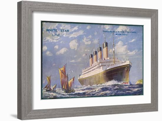 Liner of the White Star Line-Walter Thomas-Framed Art Print