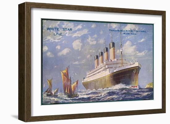 Liner of the White Star Line-Walter Thomas-Framed Art Print