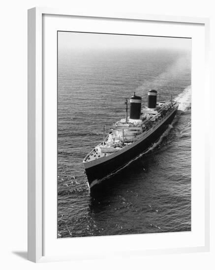 Liner United States Steaming across the Atlantic-Peter Stackpole-Framed Photographic Print