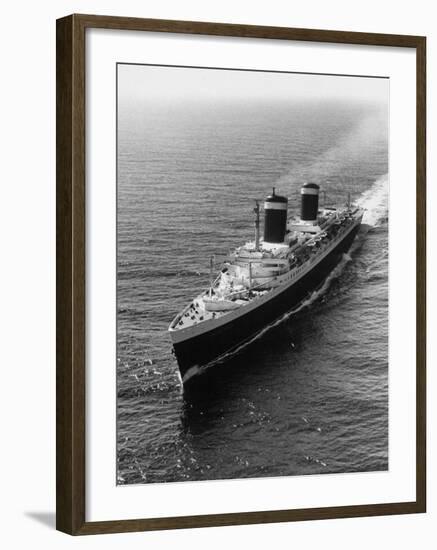 Liner United States Steaming across the Atlantic-Peter Stackpole-Framed Photographic Print