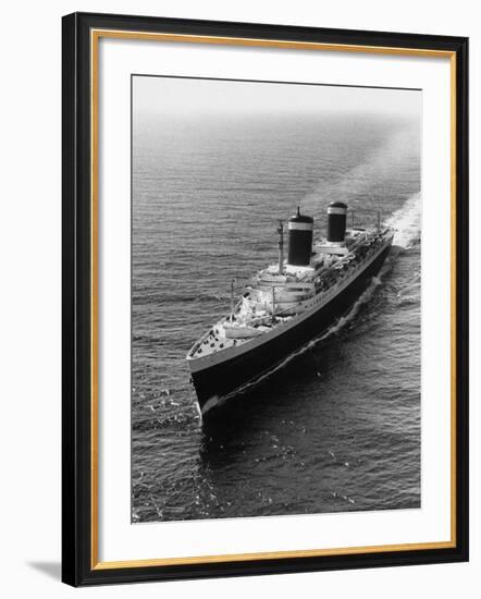 Liner United States Steaming across the Atlantic-Peter Stackpole-Framed Photographic Print