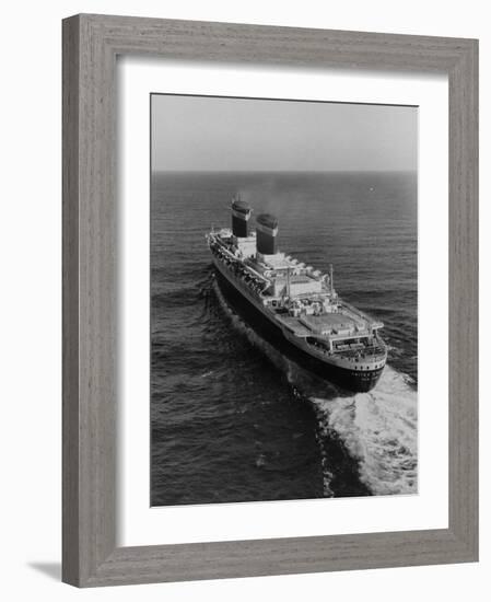 Liner United States Steaming across the Atlantic-Peter Stackpole-Framed Photographic Print