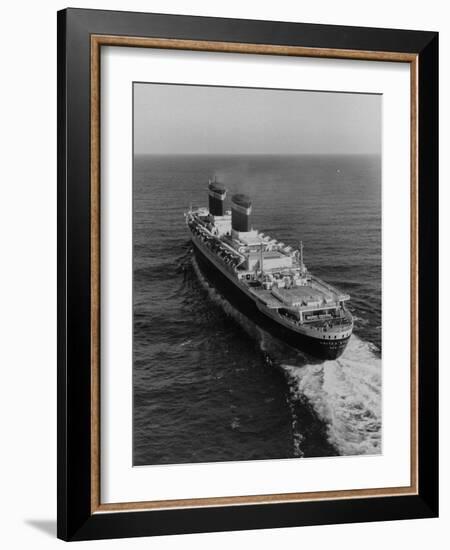 Liner United States Steaming across the Atlantic-Peter Stackpole-Framed Photographic Print