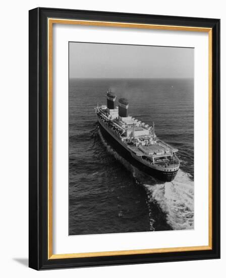 Liner United States Steaming across the Atlantic-Peter Stackpole-Framed Photographic Print