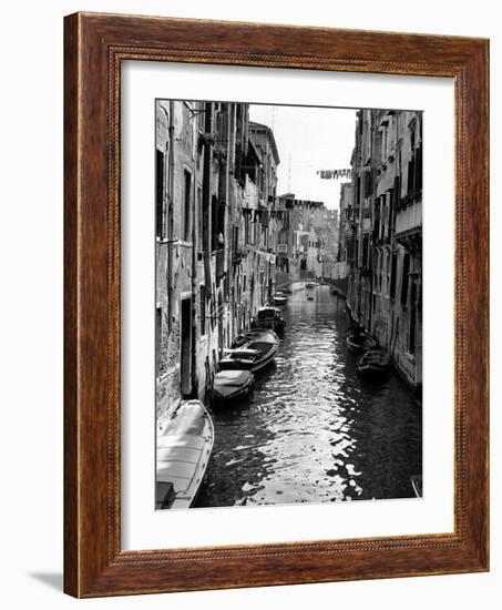 Lines of Laundry Hang Between Residential Buildings-null-Framed Photographic Print