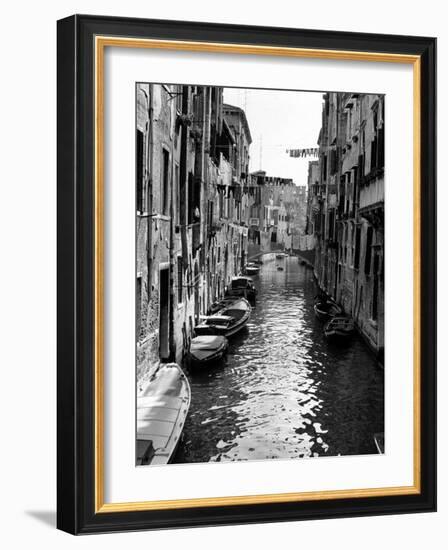 Lines of Laundry Hang Between Residential Buildings-null-Framed Photographic Print