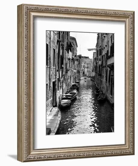 Lines of Laundry Hang Between Residential Buildings-null-Framed Photographic Print