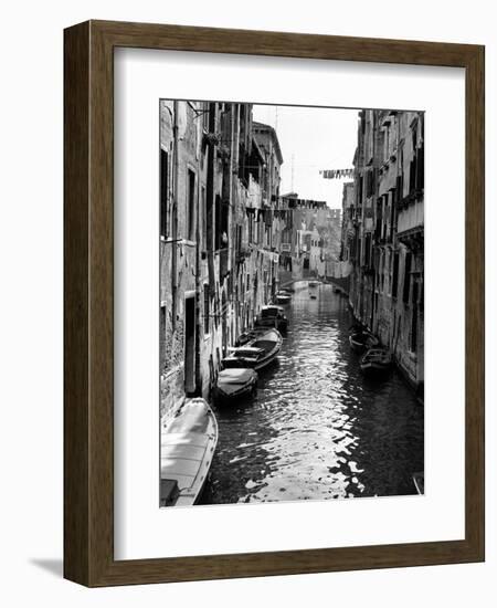 Lines of Laundry Hang Between Residential Buildings-null-Framed Photographic Print