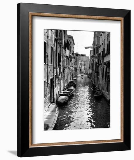 Lines of Laundry Hang Between Residential Buildings-null-Framed Photographic Print