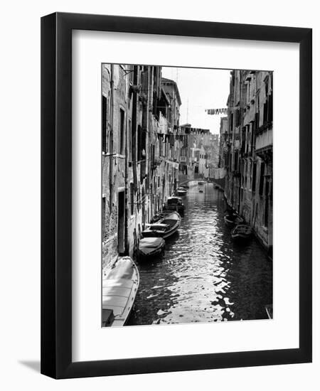 Lines of Laundry Hang Between Residential Buildings-null-Framed Photographic Print