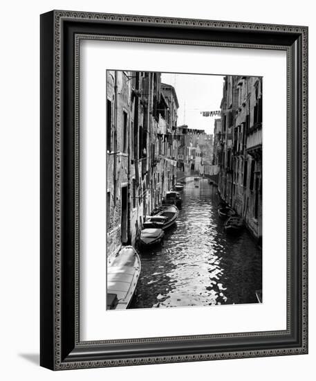 Lines of Laundry Hang Between Residential Buildings-null-Framed Photographic Print