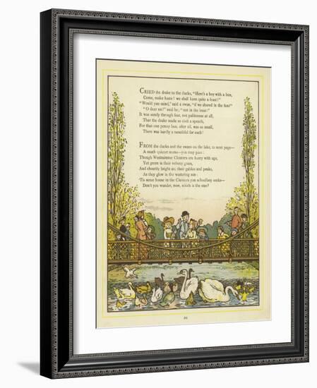 Lines of Verse Illustrated by an Image of People on a Bridge-Thomas Crane-Framed Giclee Print