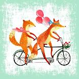 Foxes Like Bikes-Ling's Workshop-Art Print