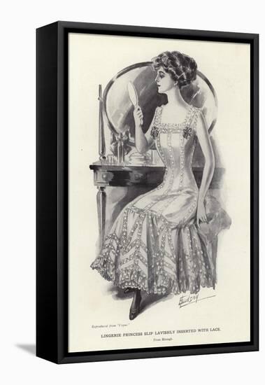 Lingerie Princess Slip Lavishly Inserted with Lace-null-Framed Premier Image Canvas