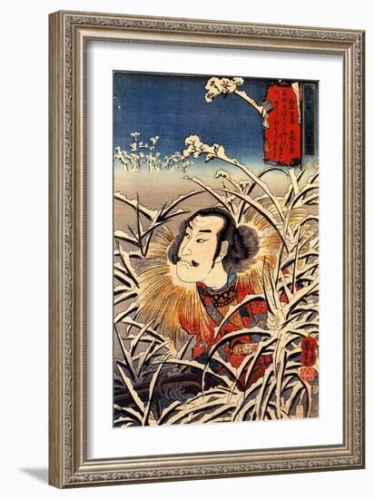 Lingering Snow at Ishiyama-Kuniyoshi Utagawa-Framed Giclee Print