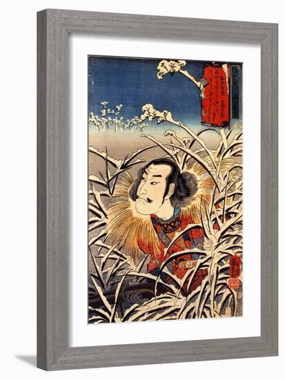 Lingering Snow at Ishiyama-Kuniyoshi Utagawa-Framed Giclee Print