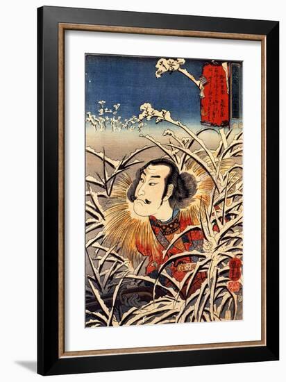 Lingering Snow at Ishiyama-Kuniyoshi Utagawa-Framed Giclee Print