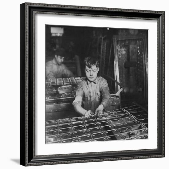 Linking Bed Sprigs-Lewis Wickes Hine-Framed Photo