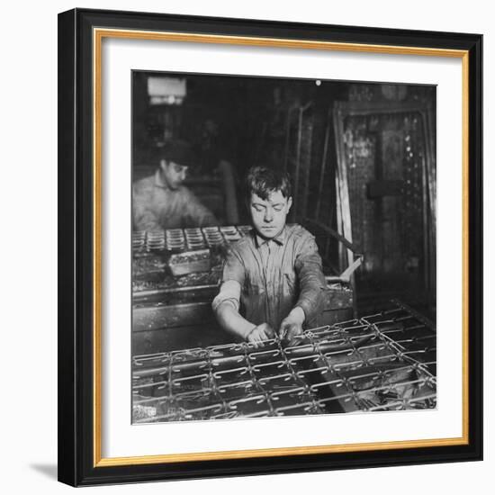 Linking Bed Sprigs-Lewis Wickes Hine-Framed Photo