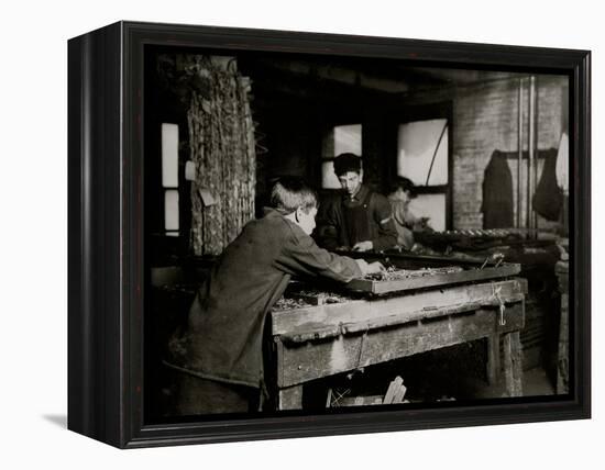 Linking Bed Springs-Lewis Wickes Hine-Framed Stretched Canvas