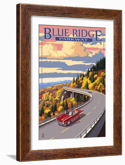 Linn Cove Viaduct - Blue Ridge Parkway-Lantern Press-Framed Premium Giclee Print