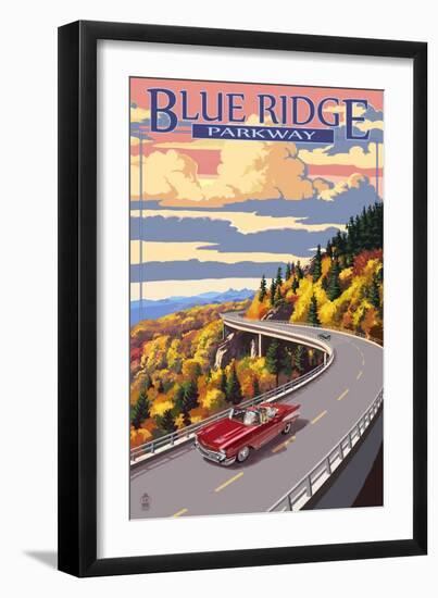 Linn Cove Viaduct - Blue Ridge Parkway-Lantern Press-Framed Premium Giclee Print