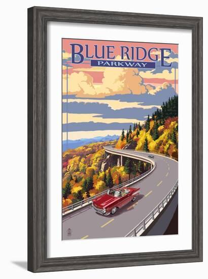 Linn Cove Viaduct - Blue Ridge Parkway-Lantern Press-Framed Art Print