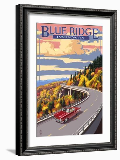 Linn Cove Viaduct - Blue Ridge Parkway-Lantern Press-Framed Art Print