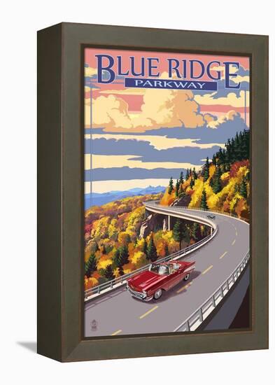 Linn Cove Viaduct - Blue Ridge Parkway-Lantern Press-Framed Stretched Canvas