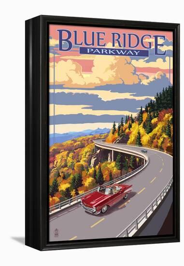 Linn Cove Viaduct - Blue Ridge Parkway-Lantern Press-Framed Stretched Canvas