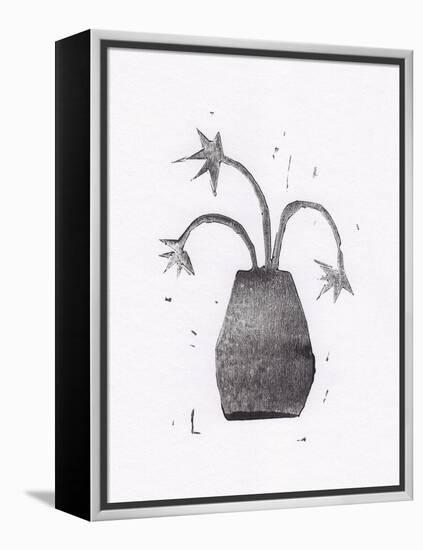 Lino Print #1 / Flowers in a Vase-Alisa Galitsyna-Framed Premier Image Canvas