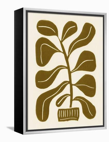 Linocut Houseplant #2-Alisa Galitsyna-Framed Premier Image Canvas