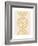 Linocut Mandala Flowers Gold-null-Framed Art Print