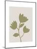 Linocut Wildflower in Olive Green-null-Mounted Art Print