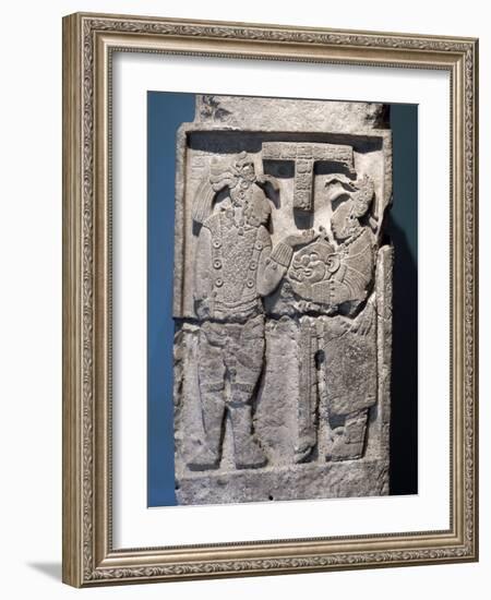 Lintel 26 from structure 23 at the Mayan site of Yaxchilan, Chiapas, Mexico, c725-Werner Forman-Framed Giclee Print