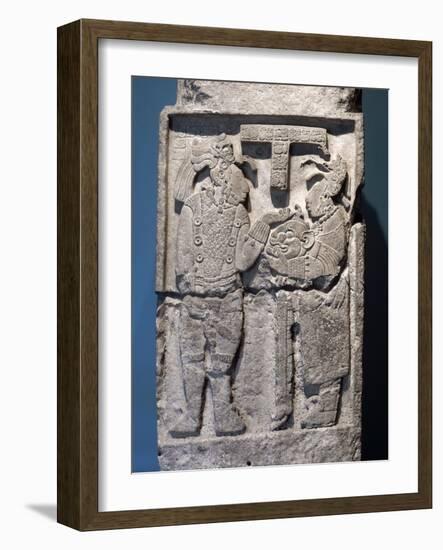 Lintel 26 from structure 23 at the Mayan site of Yaxchilan, Chiapas, Mexico, c725-Werner Forman-Framed Giclee Print