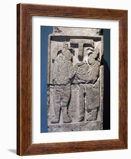 Lintel 26 from structure 23 at the Mayan site of Yaxchilan, Chiapas, Mexico, c725-Werner Forman-Framed Giclee Print