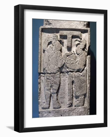 Lintel 26 from structure 23 at the Mayan site of Yaxchilan, Chiapas, Mexico, c725-Werner Forman-Framed Giclee Print