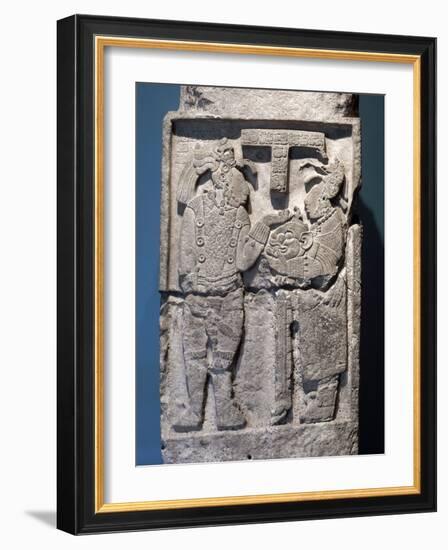 Lintel 26 from structure 23 at the Mayan site of Yaxchilan, Chiapas, Mexico, c725-Werner Forman-Framed Giclee Print