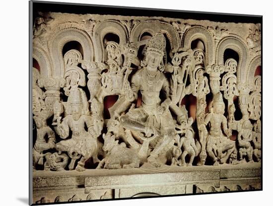 Lintel Featuring Hindu Trinity, from Waranal, Andhra Pradesh, Kakatiya Dynasty (Stone)-Indian-Mounted Giclee Print