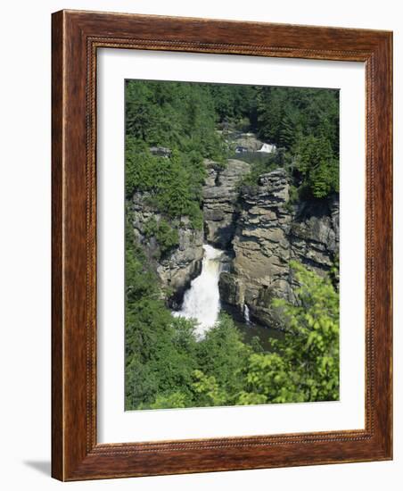 Linville Falls, Linville River Near the Blue Ridge Parkway, Appalachian Mountains, North Carolina-Robert Francis-Framed Photographic Print