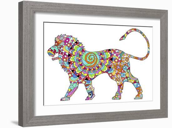 Lion 2 Color-Miguel Balbás-Framed Giclee Print