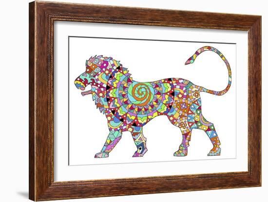 Lion 2 Color-Miguel Balbás-Framed Giclee Print