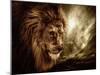 Lion Against Stormy Sky-NejroN Photo-Mounted Photographic Print