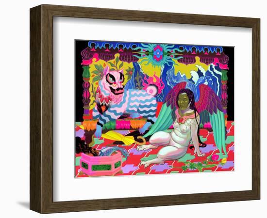 Lion and Chimera, 2021 (Acrylic on Panel)-Tsz Kam-Framed Giclee Print