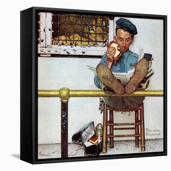 "Lion and His Keeper", January 9,1954-Norman Rockwell-Framed Premier Image Canvas